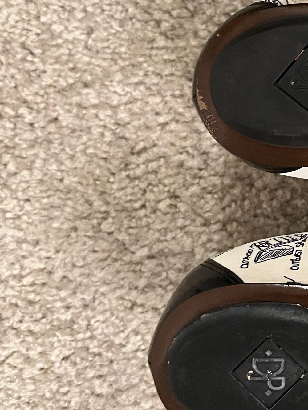 Donald J. Pliner Black and Cream Patterned Flats - Picture 6 of 6
